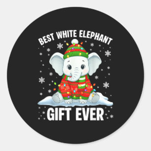 White Elephant Pjs For Adults Under 15 20  Classic Round Sticker