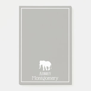 White Elephant Silhouette   Personalized Post-it Notes
