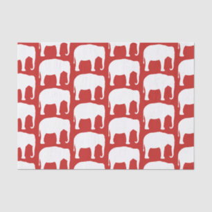 White Elephant Silhouettes Pattern Tissue Paper