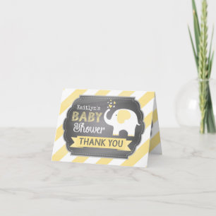 White Elephant Stripe Print Thank You