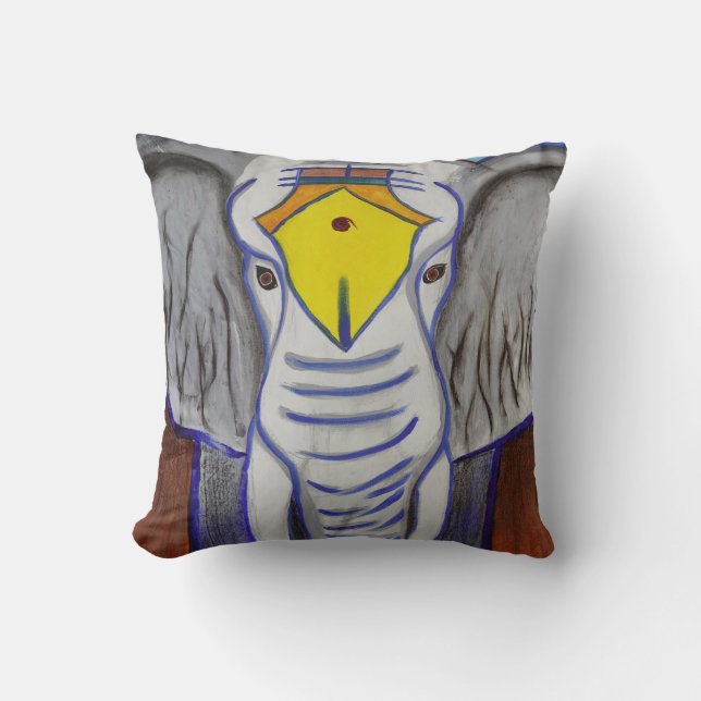 White Elephant Throw Pillow (Front)