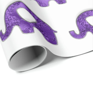 White Elephants Baby Girl Boy Purple Plum VIP Wrapping Paper