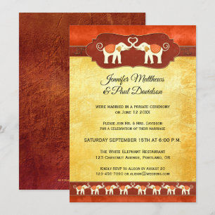 White Elephants Indian Post Wedding Invitation