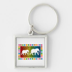 White Elephants Keychain