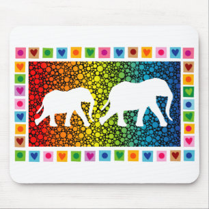 White Elephants Mouse Pad