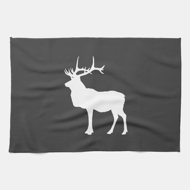 White Elk Kitchen Towel (Horizontal)