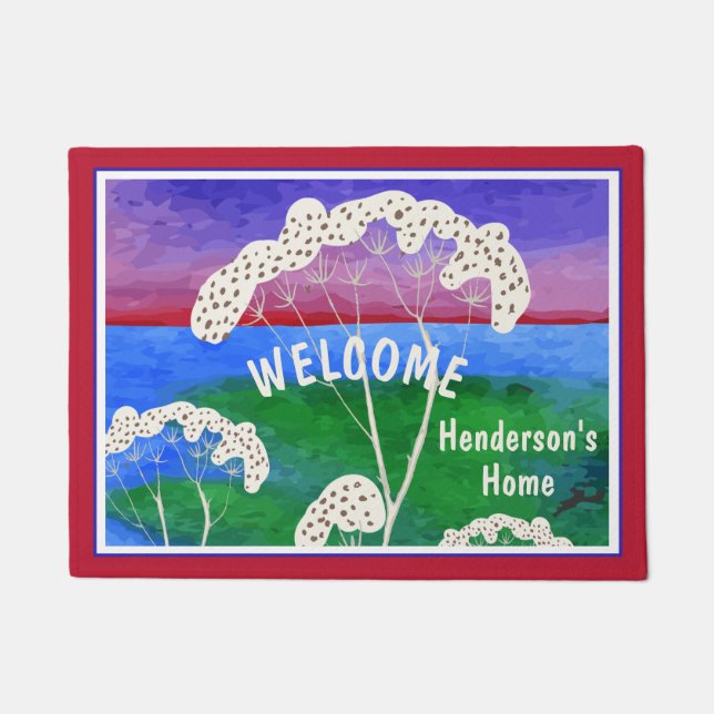 White elm trees custom doormat (Front)