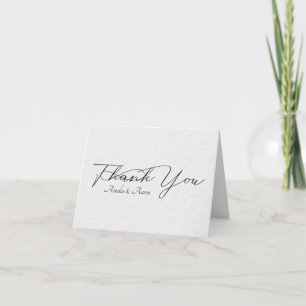White Embossed Wedding Thank You Card