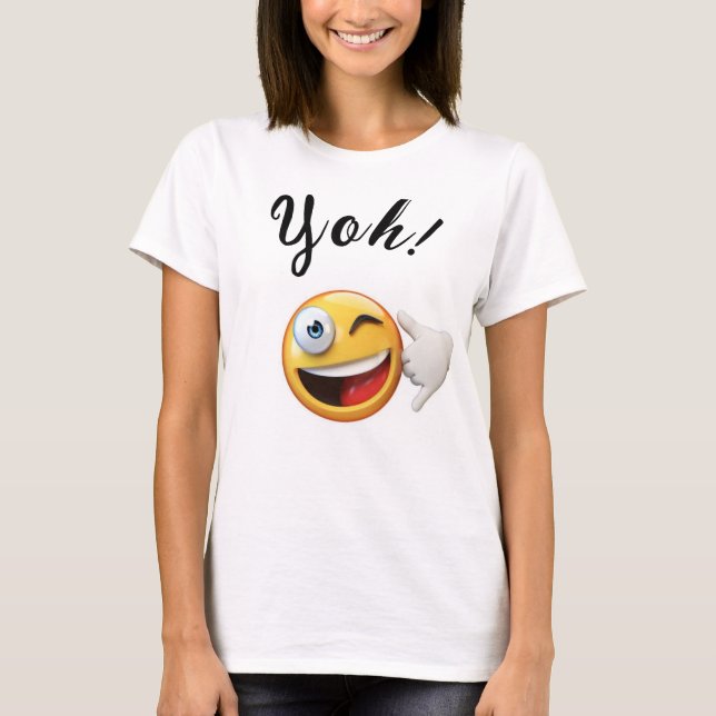 White Emoji T-Shirt, Yoh! T-Shirt (Front)