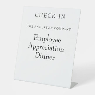 White Employee Appreciation Event Pedestal Sign