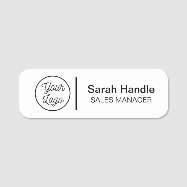 White employee name tag (Front)