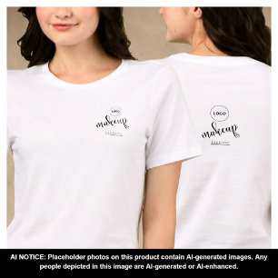 White Employee Name Your Logo Makeup Artist Tri-Blend Shirt