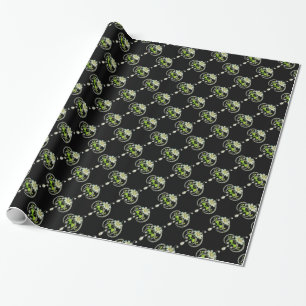 WHITE ENAMEL FLOWER ,PEARLS AND DIAMONDS WRAPPING PAPER