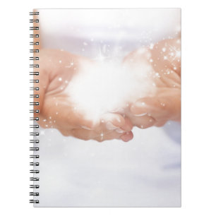 white energy healing hands reiki healer shaman notebook