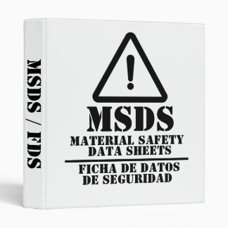 White English and Spanish MSDS / FDS Binder