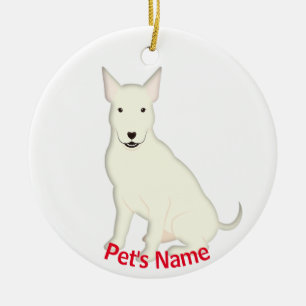 White English Bull Terrier Ceramic Ornament