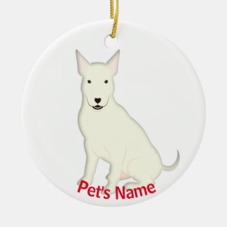 White English Bull Terrier Ceramic Ornament