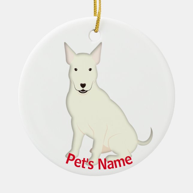 White English Bull Terrier Ceramic Ornament (Front)