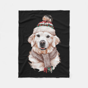 White English Cream Golden Retriever Mom Dog Puppy Fleece Blanket