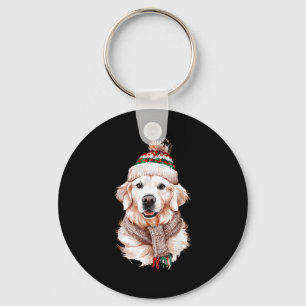 White English Cream Golden Retriever Mom Dog Puppy Keychain
