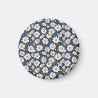 White English Daisies on Blue