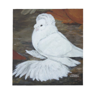 White English Trumpeter Pigeon Notepad