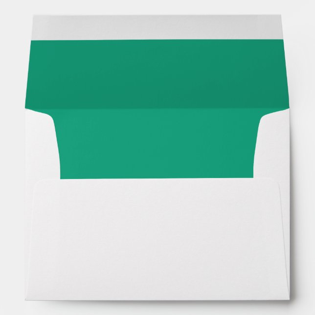 White Envelope, Dark Teal Green Liner Envelope (Back (Bottom))