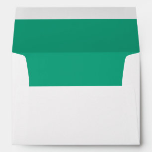 White Envelope, Dark Teal Green Liner Envelope