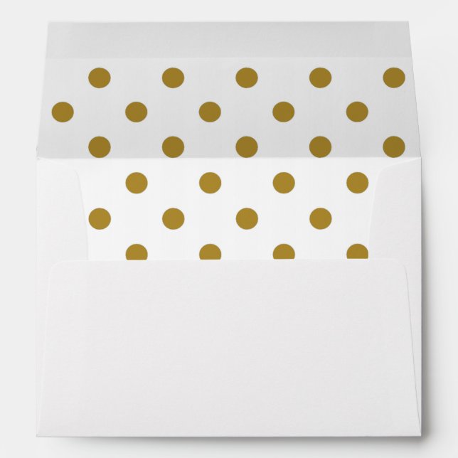 White Envelope, Gold Polkadot Lined Envelope (Back (Bottom))