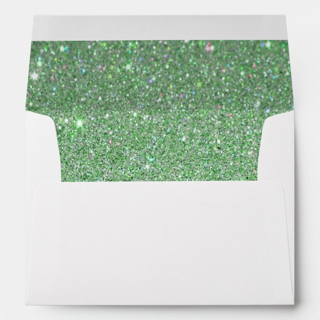 White Envelope, Green Glitter Lined Envelopes (Back (Bottom))