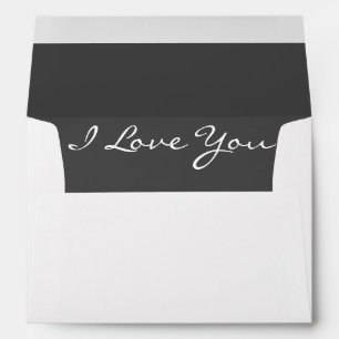 White Envelope I Love You Dark Grey Liner