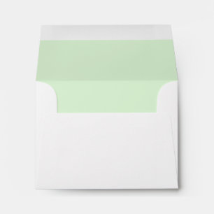 White Envelope, Mint Liner RSVP Envelopes