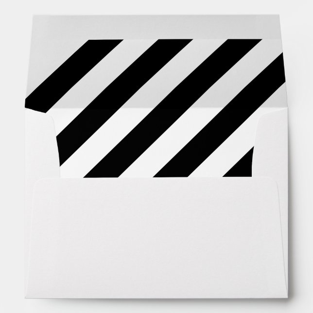 White Envelope with Black and White Striped Liner (Back (Bottom))