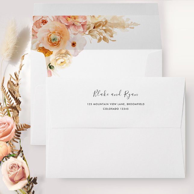 White Envelope with Elegant Peach Floral (Creator Uploaded)