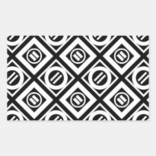 White Equal Sign Geometric Pattern on Black Sticker