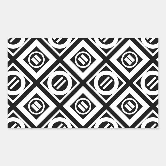 White Equal Sign Geometric Pattern on Black Sticker (Front)