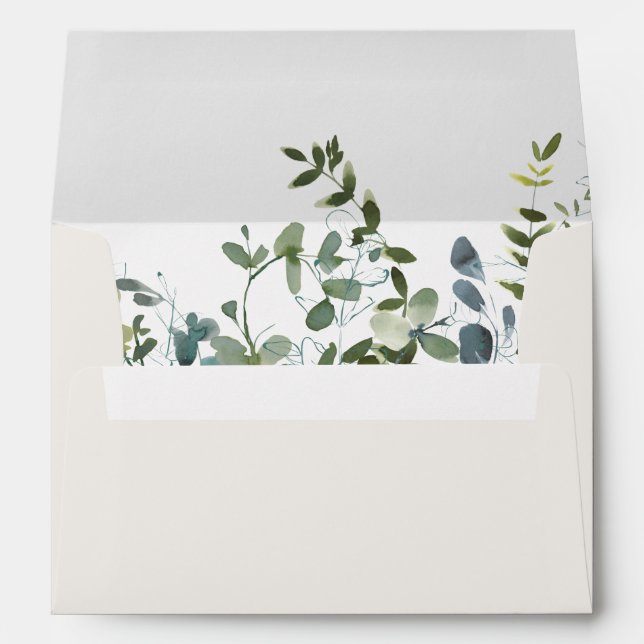 White Eucalyptus Baby Shower Envelope (Back (Bottom))