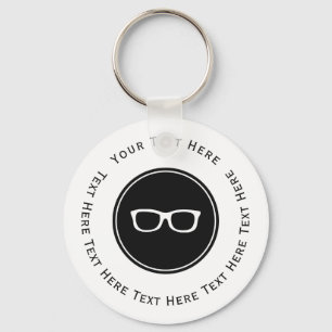 White Eye Glasses Keychain