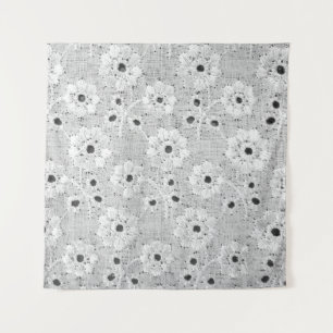 White fabric fine lace texture with elegance seaml tapestry