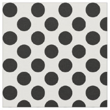 White Fabric With Black Polka Dots