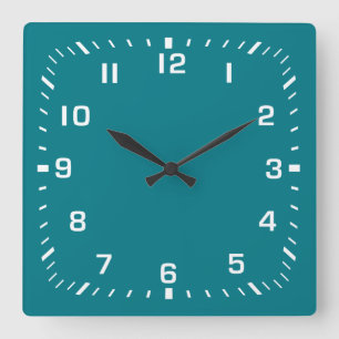 White Face Numbers with Square Minute Ticks Wall Clock