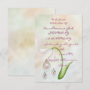 White Fairy droplets 1 st birthday card 