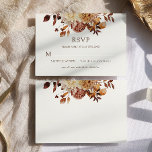 White Fall Watercolor Copper Floral Wedding RSVP<br><div class="desc">White Fall Watercolor Copper Floral Wedding RSVP Card. This elegant and rustic wedding RSVP features hand-painted watercolor burnt orange and terracotta leaves,  cream and beige dahlias,  and beautiful rust-colored roses perfect for a fall or autumn wedding!</div>