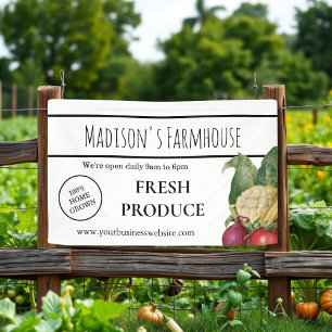White Farmhouse Produce Farm Business Banner