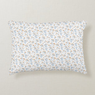 White Farmhouse Vintage Wildflower Pattern   Accent Pillow