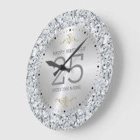 White faux diamonds 25th birthday