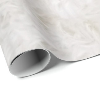 White Faux Fur Wrapping Paper