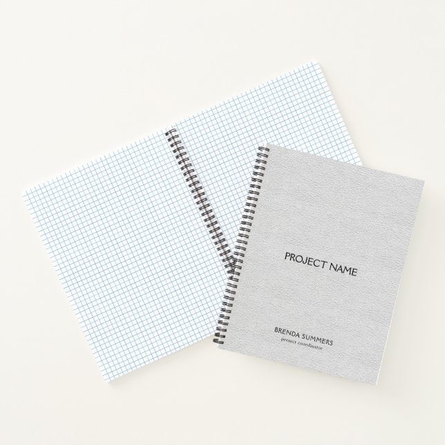 White faux leather texture notebook (Inside)
