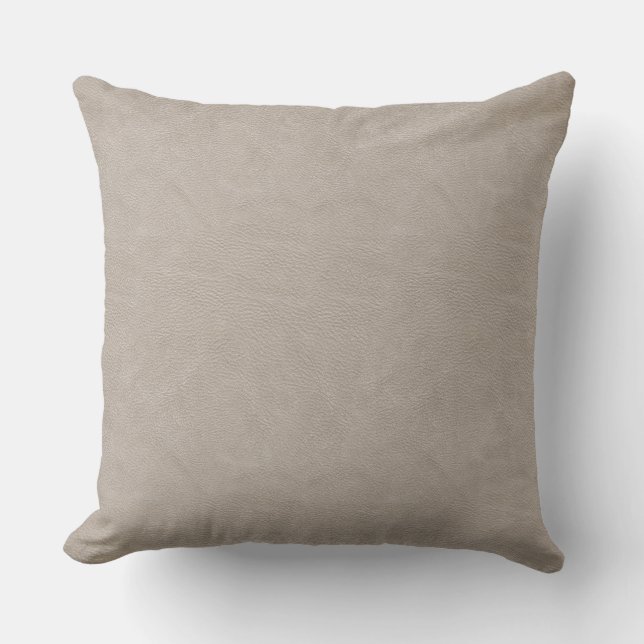 White Faux Leather Throw Pillow (Front)