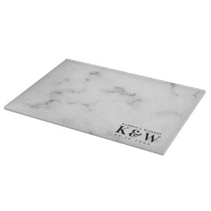 White Faux Marble Cutting Board